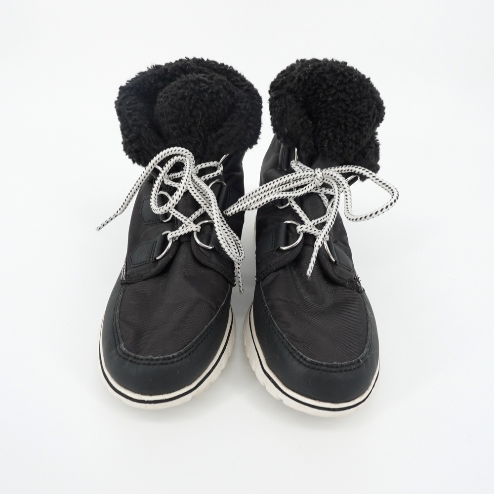 Sorel Explorer Joan Black Waterproof Sherpa Winter Boots NL2297-011 Womens 8